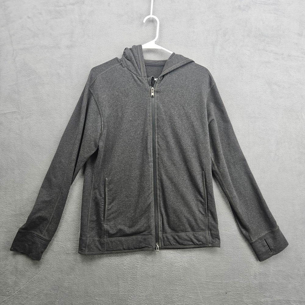 Lululemon Heathered Charcoal Gray Full‎ Zip Hoodie Thumbholes Women Size S